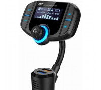 FM трансмиттер (Быстрая зарядка + зарядка 2.4А, Micro SD, BT 5.0) HRS BT70 (Черный)
