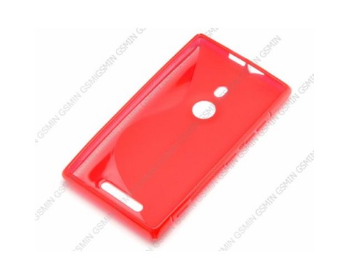 Чехол силиконовый для Nokia Lumia 925 S-Line TPU (Красный)