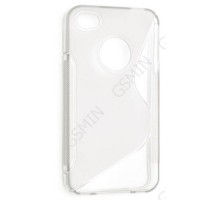 Чехол силиконовый для Apple iPhone 4/4S S-Line TPU (Прозрачно-Матовый)