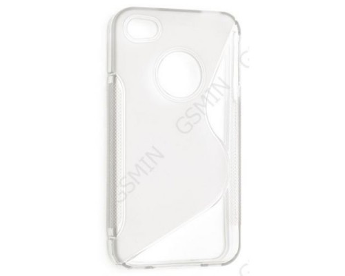 Чехол силиконовый для Apple iPhone 4/4S S-Line TPU (Прозрачно-Матовый)