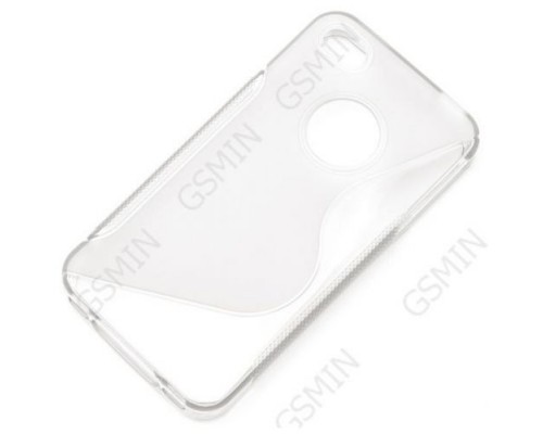 Чехол силиконовый для Apple iPhone 4/4S S-Line TPU (Прозрачно-Матовый)