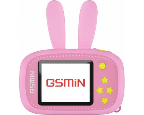 Детский цифровой фотоаппарат GSMIN Fun Camera Rabbit с играми (Розовый)