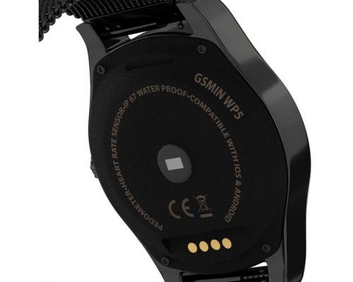 Часы GSMIN WP5 с измерением давления и пульса (Черный, металл)