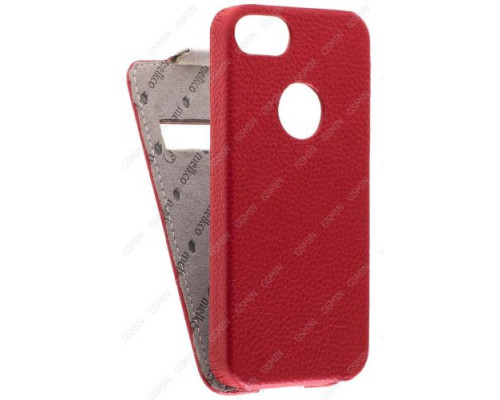 Кожаный чехол для Apple iPhone 5/5S/SE Melkco Premium Leather Case - Jacka ID Type Limited Edition (Red/White LC)