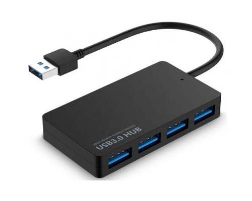 Концентратор-USB (разветвитель, хаб) GSMIN UB-06 на 4 порта USB 3.0 (Черный)