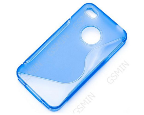 Чехол силиконовый для Apple iPhone 4/4S S-Line TPU (Синий) Чехол силиконовый для Apple iPhone 4/4S S-Line TPU (Синий)