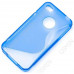 Чехол силиконовый для Apple iPhone 4/4S S-Line TPU (Синий)