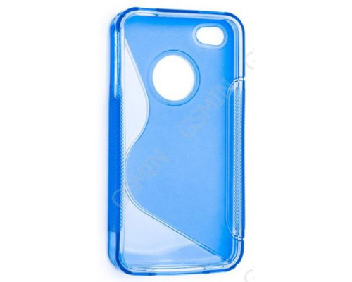 Чехол силиконовый для Apple iPhone 4/4S S-Line TPU (Синий) Чехол силиконовый для Apple iPhone 4/4S S-Line TPU (Синий)