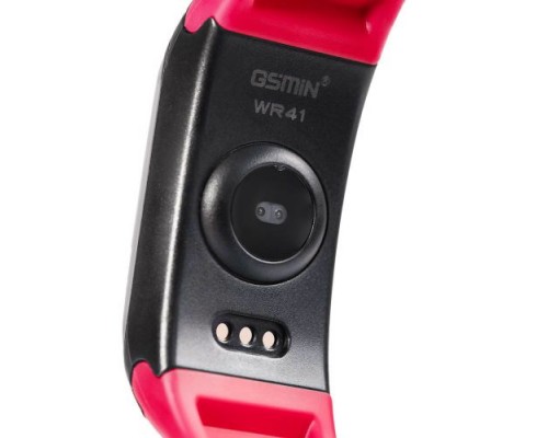Фитнес браслет GSMIN WR41 (2019) с измерением давления и пульса (Красный)