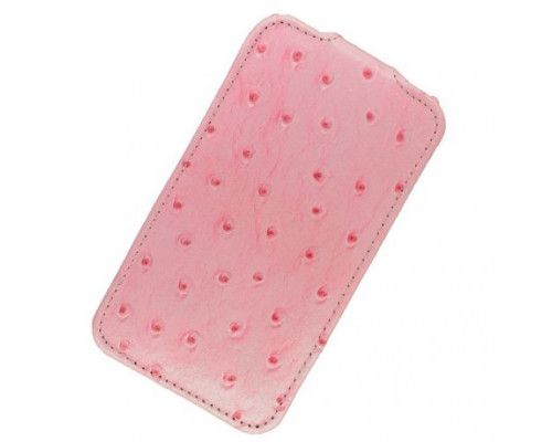 Кожаный чехол для Apple iPhone 3G/3Gs Melkco Leather Case - Jacka Type (Ostrich Print Pattern - Pink)